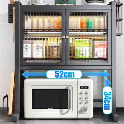 quality  Modern 2-Tier Microwave Stand with Dust-Protected Storage and Space-Saving Vertical Design factory