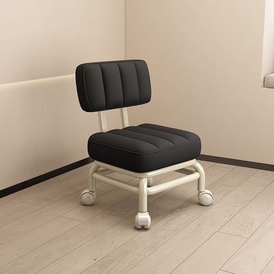 quality  Detachable Seat Cushion Low Rolling Stool With Backrest Four-Corner Base and Ergonomic Support for Healthy Sitting Posture factory