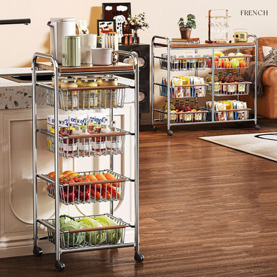 quality  Household multi-layer storage trolley, suitable for various narrow Spaces, compact and flexible, achieving multiple uses in one factory