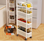 คุณภาพ  4-Tier Expandable Gap Storage Rack with Carbon Steel + PP Material and Large Capacity for Kitchen Organization โรงงาน
