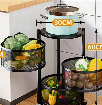 quality  Minimalist 3-Tier Round Floor Storage Shelf | Single Separate Carton Packing & 2.9kg Stable Gross Weight factory