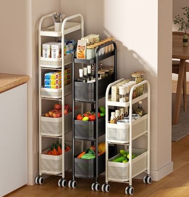 Pull Out Slim Kitchen Trolley No Installation Required Side Fridge Storage Rack