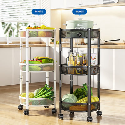 Anti Tipping Lock Rotating Storage Rack Multi Functional Carbon Steel Folding Storage Rack