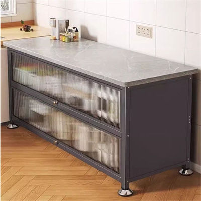 Universal Wheels Locked Carbon Steel Operation Movable Kitchen Work Station For Cutting Vegetables