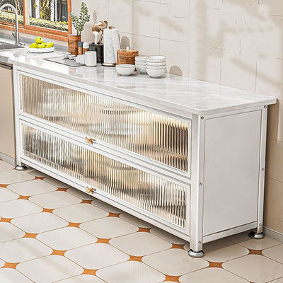 Dual Storage Movable Kitchen Work Station Household Carbon Steel For Cutting Vegetables