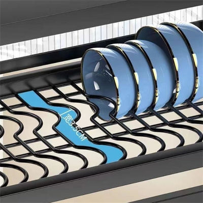 Customizable Kitchen Drain Rack  64-100cm Telescopic Low MOQ 34 Bowls 11 Plates  6 Hooks