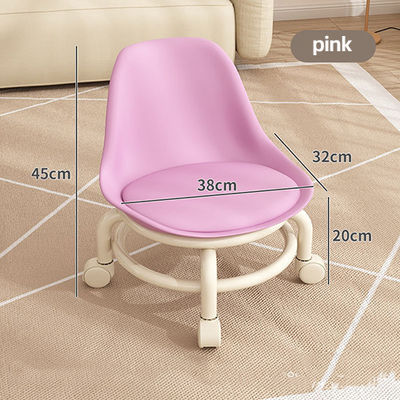 Detachable Seat Cushion Low Rolling Stool With Backrest Four Corner Base For Child'S Healthy Sitting Posture