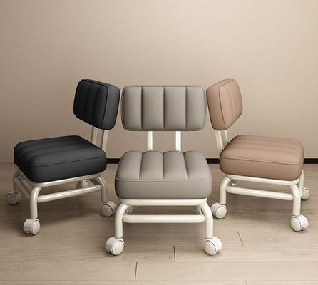 Household  Small Stool With Backrest Universal Wheels Modern And Simple Low Stool With Wheels For Children