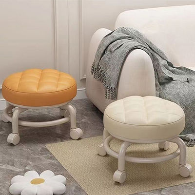Modern Minimalist Style Rolling Low Stool Shoe Changing For Nordic Industrial