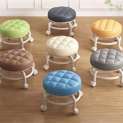 Soft Padded Low Stool With Wheels Stain Resistant And Sun Resistant