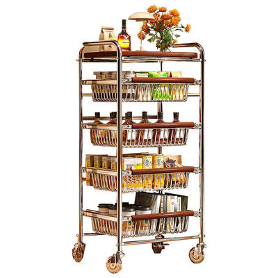 Super load-bearing carbon steel family living room sofa area snack cart, with a pull-out basket design, making it convenient to take items