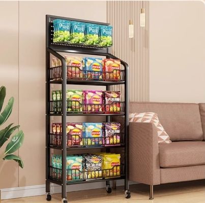 Multi Level Snack Display Shelf For Popular Snacks At Convenience Stores And Cash Registers