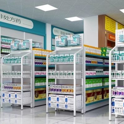 4 Floors 50CM Medicine Rack For Pharmacy Increase The Display Capacity By 30%