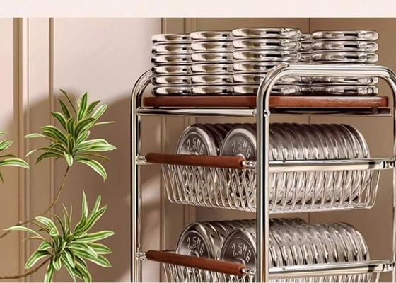 360° Crystal Swivel Wheels Storage Snack Display Shelf Rack For Living Room And Kitchen
