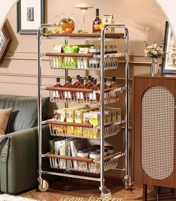 360° Crystal Swivel Wheels Storage Snack Display Shelf Rack For Living Room And Kitchen