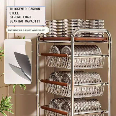 Narrow Edge Snack Storage Rack On The Side Of The Refrigerator Or Cabinet
