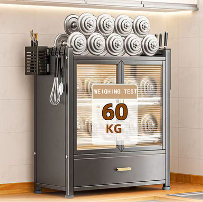 Rust-proof Kitchen Storage Cabinet with Adjustable Layer Plate and Up to 50 kg per Shelf Capacity