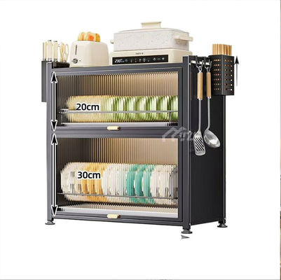 2-3 Floors Freestanding Pantry Cabinet / Kitchen Shelving Units Extended Simple Installation