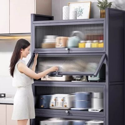 Household Kitchen Carbon Steel Storage Cabinet Scratch Resistant Durable Sturdy And Stable