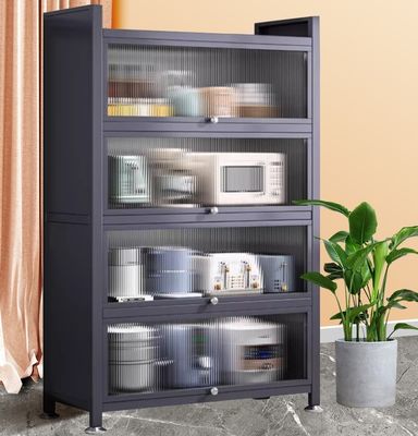 Carbon Steel Kitchen Pantry Storage Cabinet Wiped Clean Easily 28cm Width