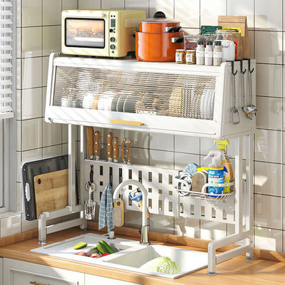 Vegetable Washing Sink Draining Rack  / Kitchen Dish Rack Double Layer