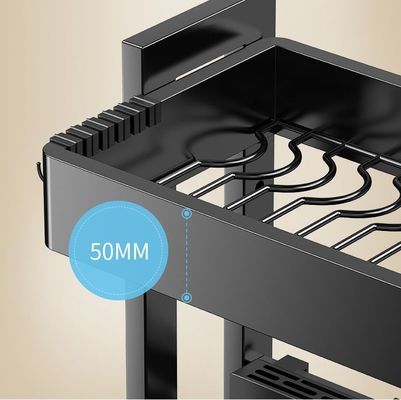 Countertop Storage Over The Sink Dish Drainer Rack With Three Adjustable Height Levels