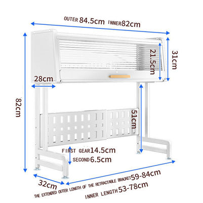 OEM Metal Kitchen Sink Dish Rack 60kg Load Capacity 2 Tier Dish Drying Rack