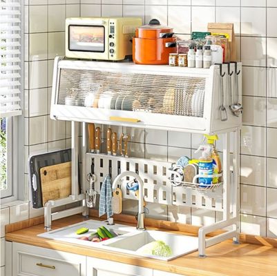 Single And Double Water Tank Dish Drying Rack Over Sink Adjustable 60 To 100cm