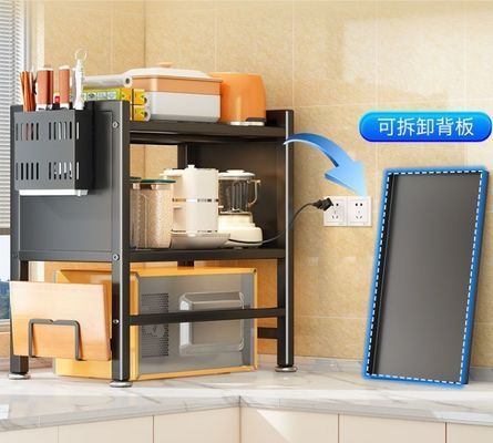 Carbon Steel Telescopic Microwave Oven Rack  100kg Load Bearing Oil Proof FBA Supported