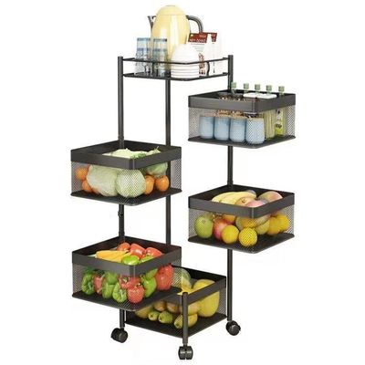 Rust Proof Rotating Kitchen Rack Carbon Steel Shelf 360° Swivel No Assembly