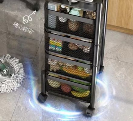 Rust Proof Rotating Kitchen Rack Carbon Steel Shelf 360° Swivel No Assembly