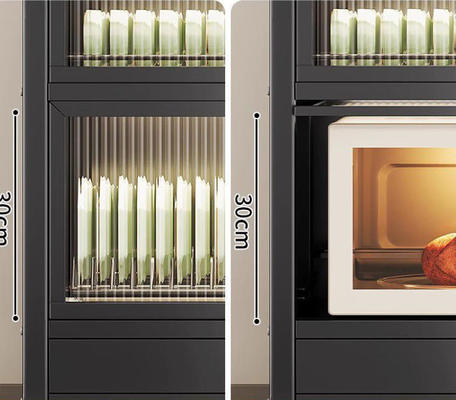 Sealed Door Multi Functional Kitchen Storage Rack With Food Grade PP Material For Efficient Draining And Organized Countertops
