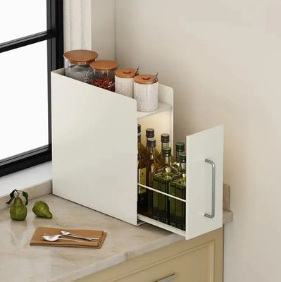 Stainless Steel Dustproof Countertop Storage Rack with 2 Layers Vertical Storage for Multi-Scene Use