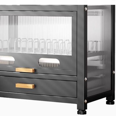 Countertop Dish Storage Cabinet with 50kg Load-Bearing Capacity Stores Tableware for 10-12 People Stable Without Shaking