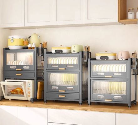 Five Layer Corrugated Paper Packaging Kitchen Metal Pantry Excellent Sealing Performance Piano Black Finish