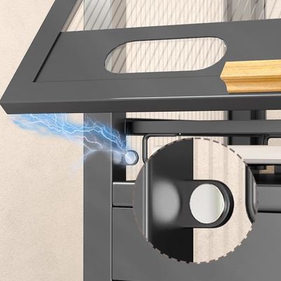 Double-Layer Thickened Kitchen Storage Cabinet with 360° Sealing Performance and Stainless Steel Frame